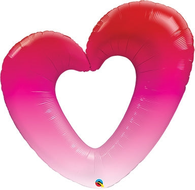 42 inch PINK Ombre Open Heart (PKG) Foil Balloon, Price Per EACH