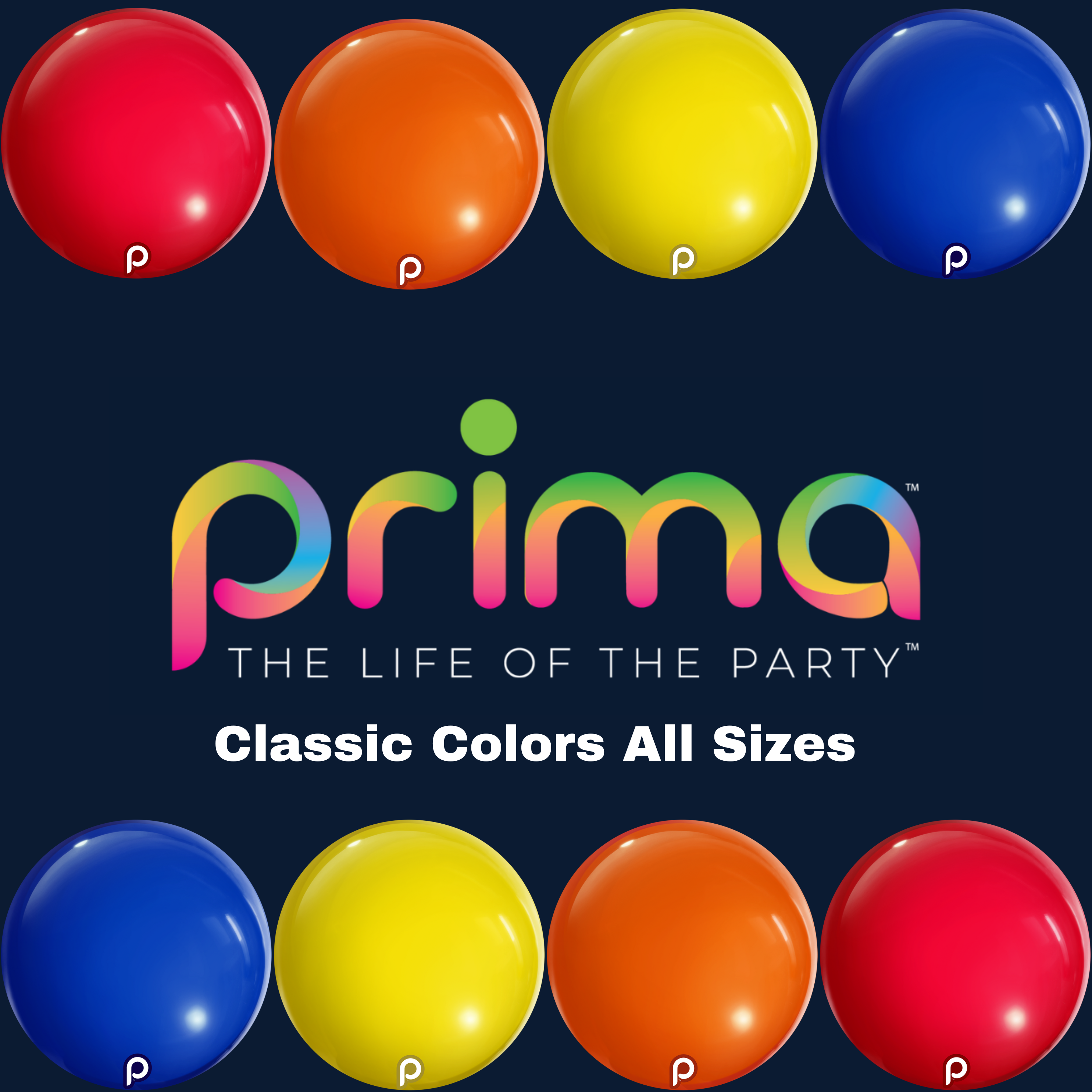 Prima Classic Color Latex Balloons All Sizes