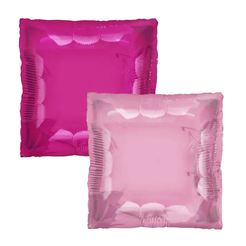 24" Tuftex Pink & Hot Pink Square Foil Balloon