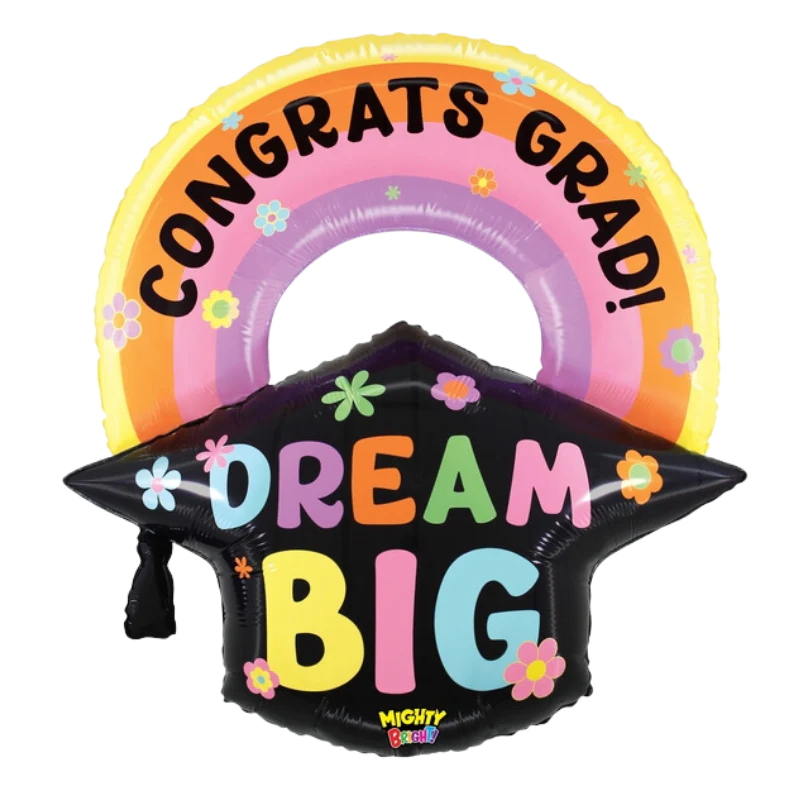 30" Betallic Mighty Dream Big Pastel Rainbow Foil Balloon (P33)