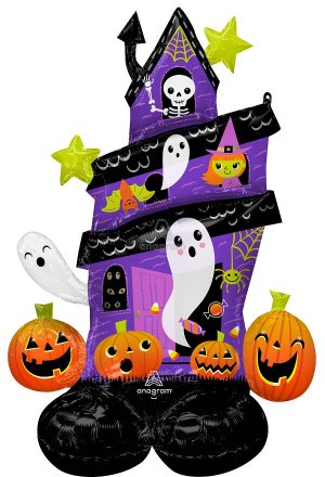 35" x 50" AirLoonz Halloween Haunted House Foil Multi-Balloon