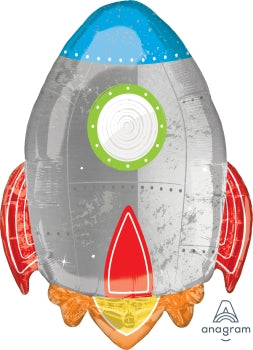 Blast Off Rocket Mylar Balloon Supershape Balloon