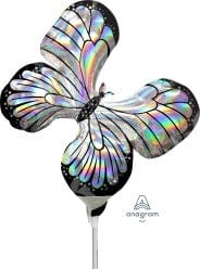 14"  Iridescent Butterfly Mini Shape Air-Fill Foil Balloon