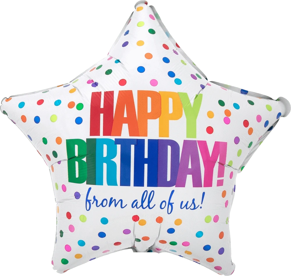 19" Happy Birthday Anagram foil balloon