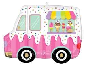 26" x 19" Here's the Scoop Ice Cream Truck Foil Balloon