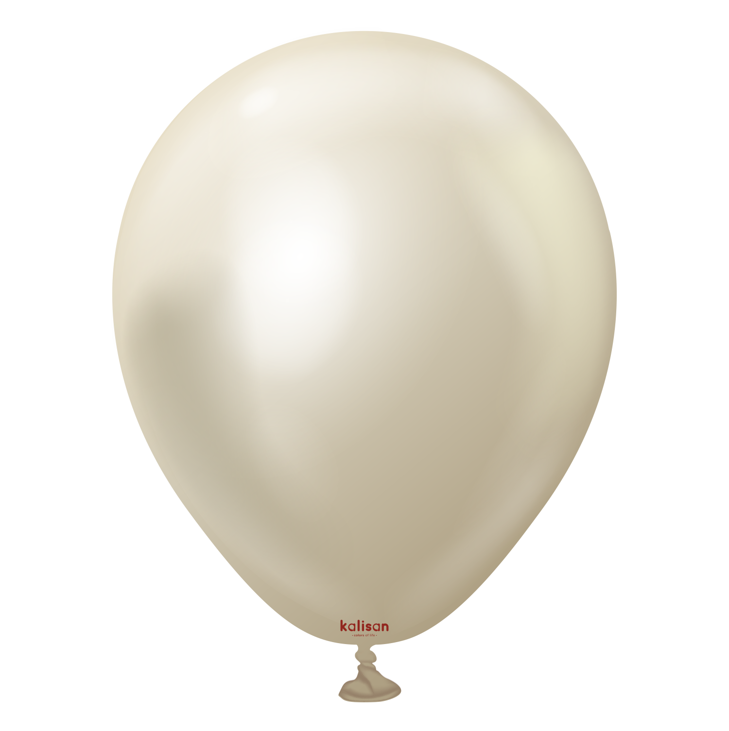 5" Kalisan Mirror White Gold Latex Balloon (100 Ct)