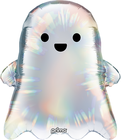 Prima 22" Cute Holographic Ghost Special Shape Mylar Balloon