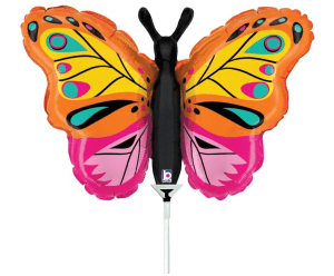 14" Colorful Butterfly Air-Fill Shape Foil Balloon