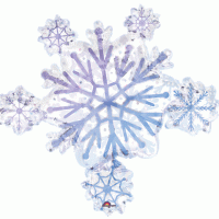 32" Prismatic Snowflake Cluster SuperShape Foil Balloon