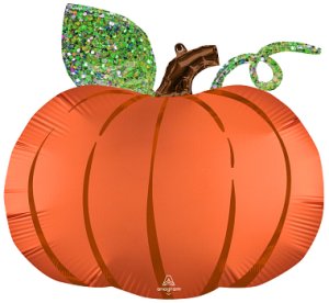 25" x 24" Satin Infused Pumpkin SuperShape Foil Balloon